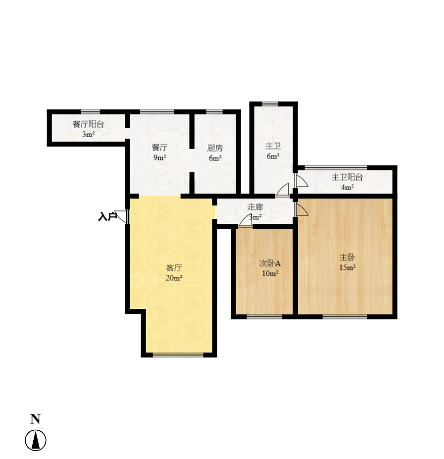 华天苑  2室2厅2卫   106.80万室内图1