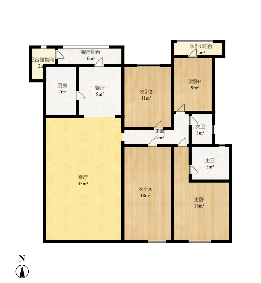 柠檬丽都 4室2厅2卫 2300.0元/月 柠檬丽都 4室2厅2卫 2300.0元/月户型图