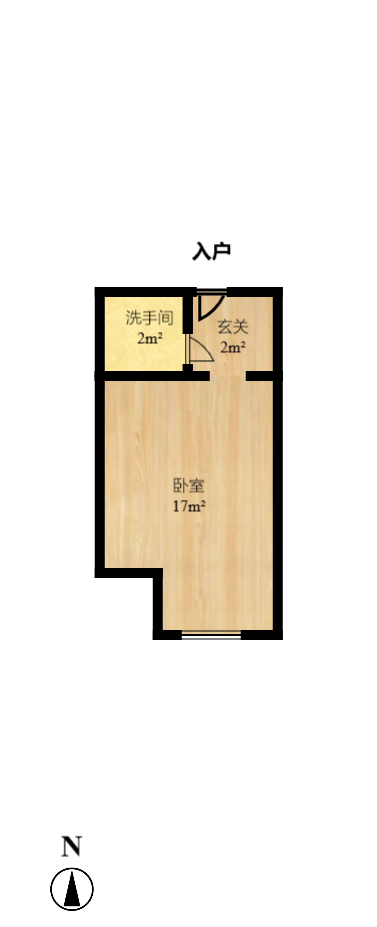 建安像素汇  1室1厅0卫   1550.00元/月户型图