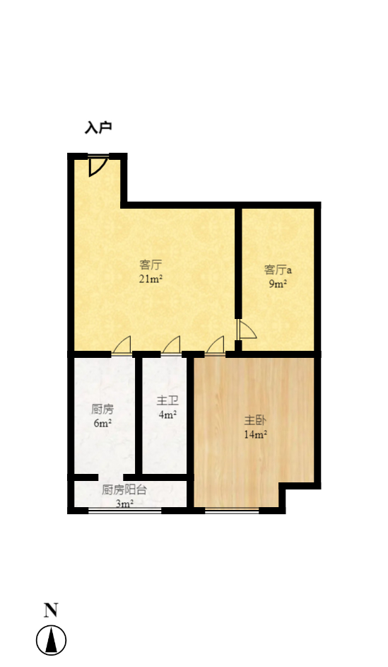 盛地尊域 2室1厅1卫 32.8万 盛地尊域 2室1厅1卫 32.8万户型图