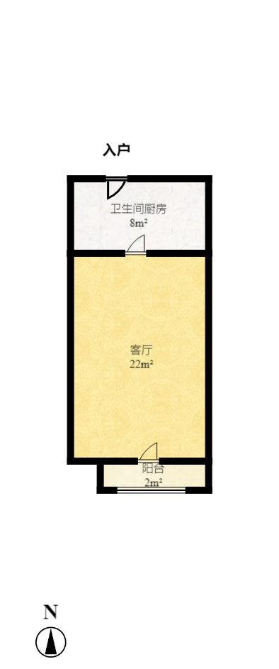 极目楚天  1室1厅1卫   1300.00元/月户型图