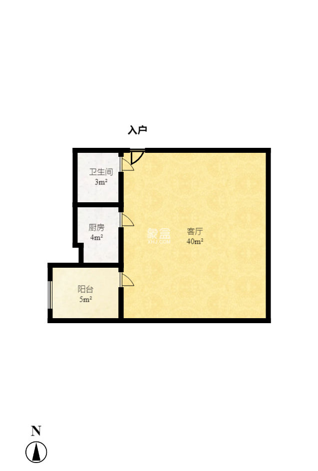 摩天一号  1室1厅1卫    47.8万