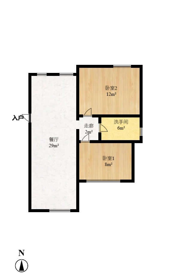 武广美誉  2室1厅1卫   126.00万室内图1