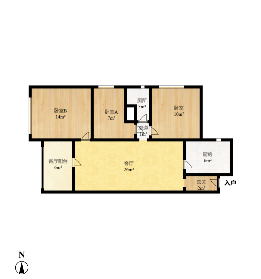 万科白鹭郡 1室1厅1卫 1300.0元/月 万科白鹭郡 1室1厅1卫 1300.0元/月户型图