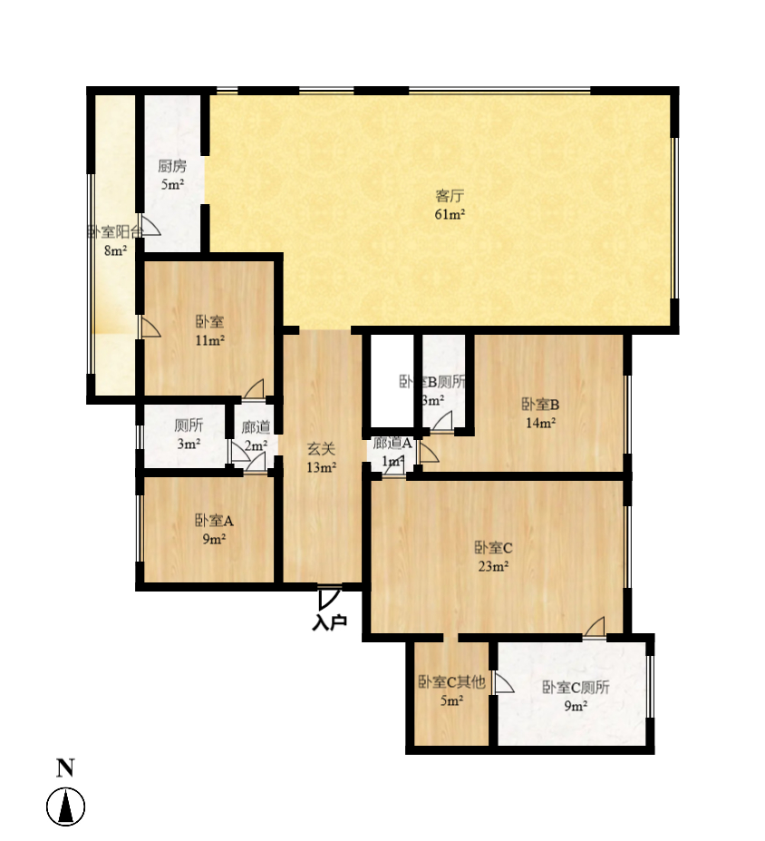 蓝光雍锦半岛  5室2厅3卫    380.0万室内图1