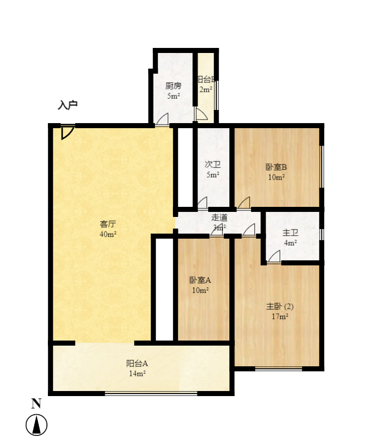 白沙湾嘉园 1室1厅1卫 1200.0元/月 白沙湾嘉园 1室1厅1卫 1200.0元/月户型图