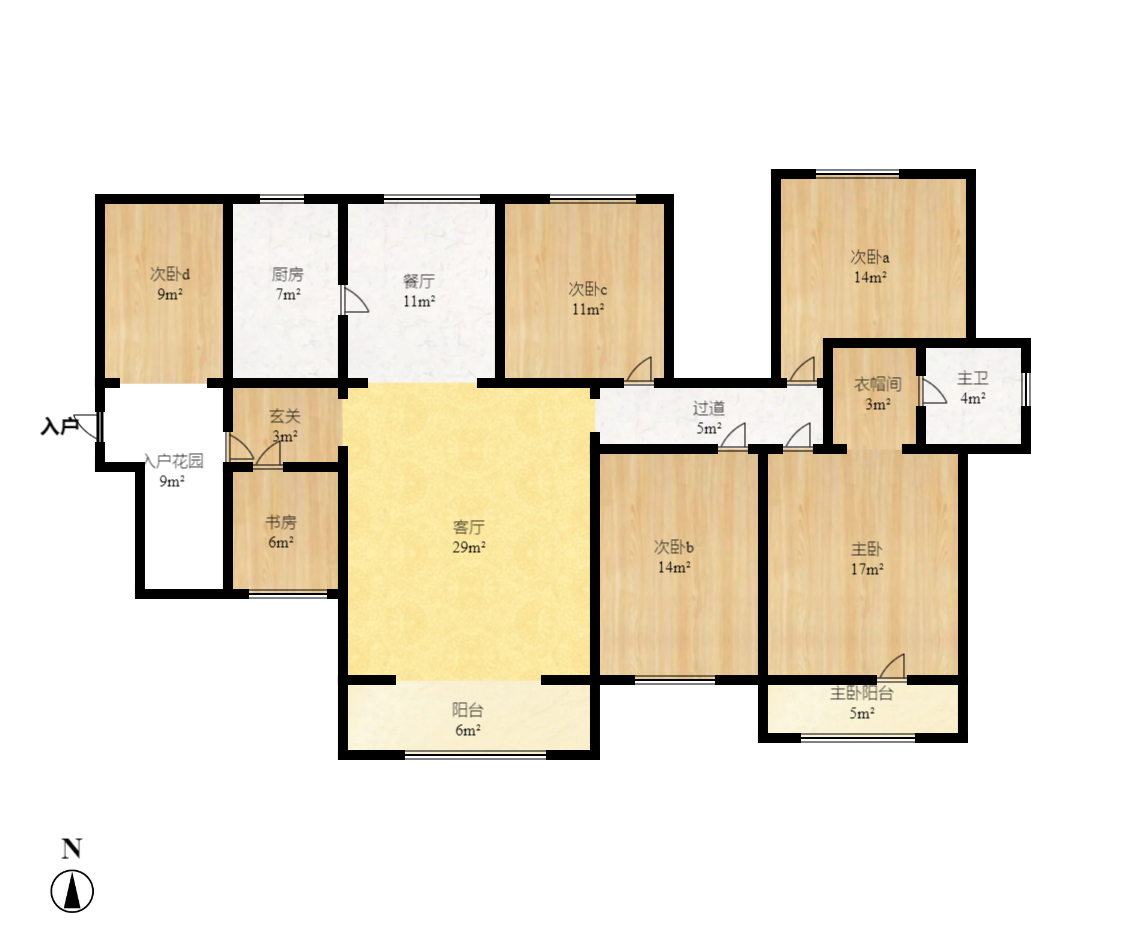 长燃新奥佳园  3室2厅2卫   2100.00元/月室内图1
