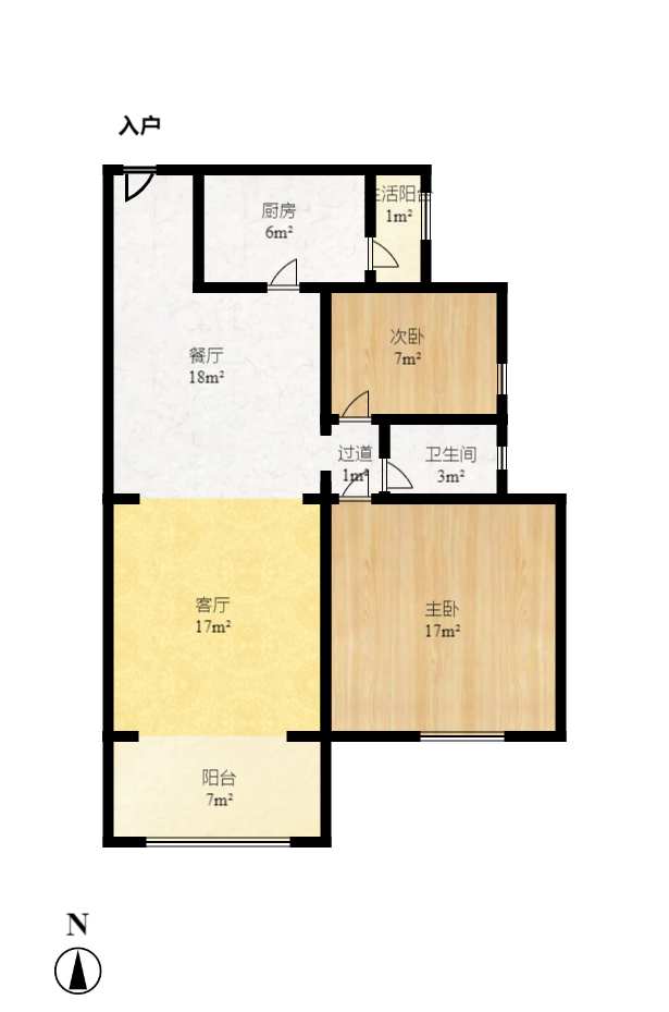 珠江东方明珠(新地东方明珠)三期 3室2厅1卫 1800.0元/月 珠江东方明珠(新地东方明珠)三期 3室2厅1卫 1800.0元/月户型图