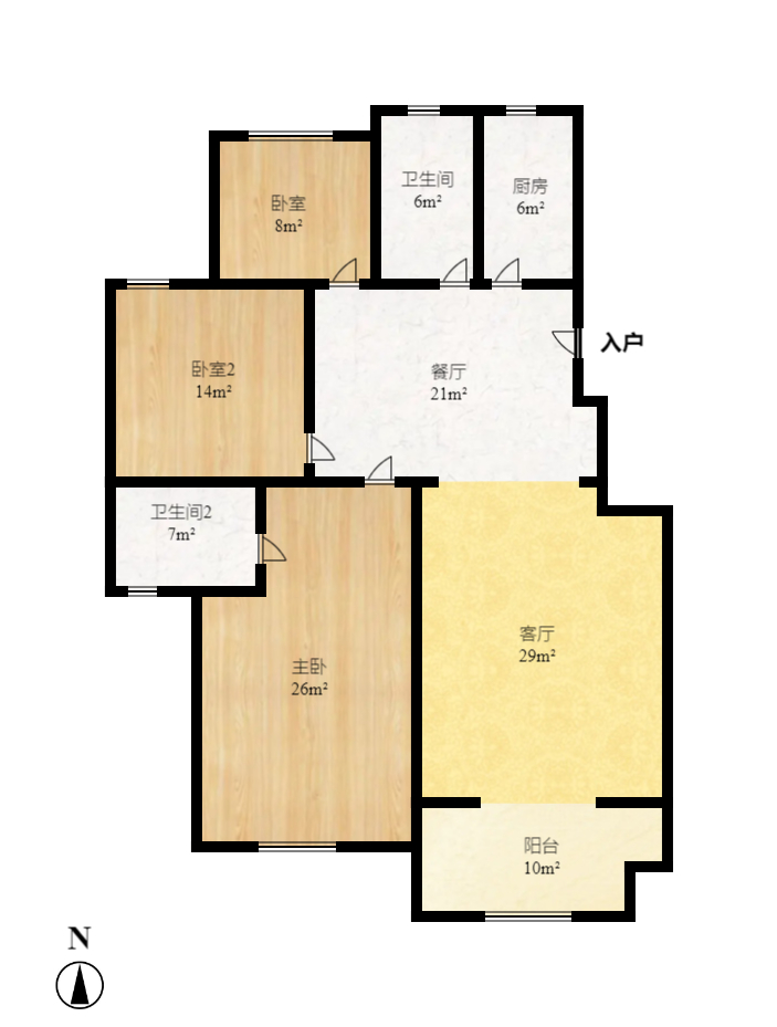 星城国际  2室2厅1卫    1500.0元/月 星城国际  2室2厅1卫    1500.0元/月户型图