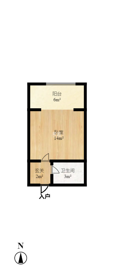 观园国际公寓  1室1厅1卫    25.0万