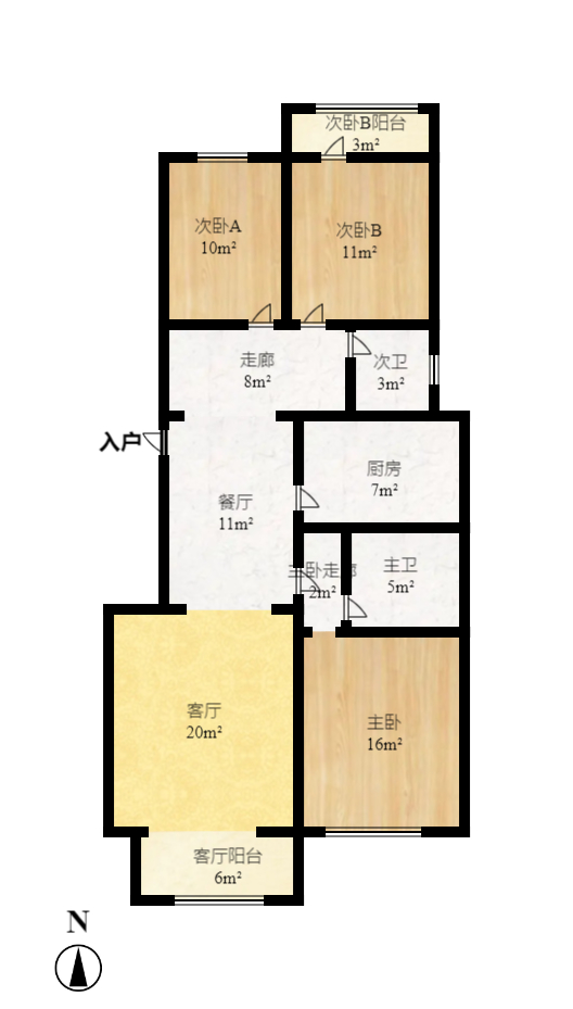 柠檬丽都 3室2厅1卫 2200.0元/月 柠檬丽都 3室2厅1卫 2200.0元/月户型图