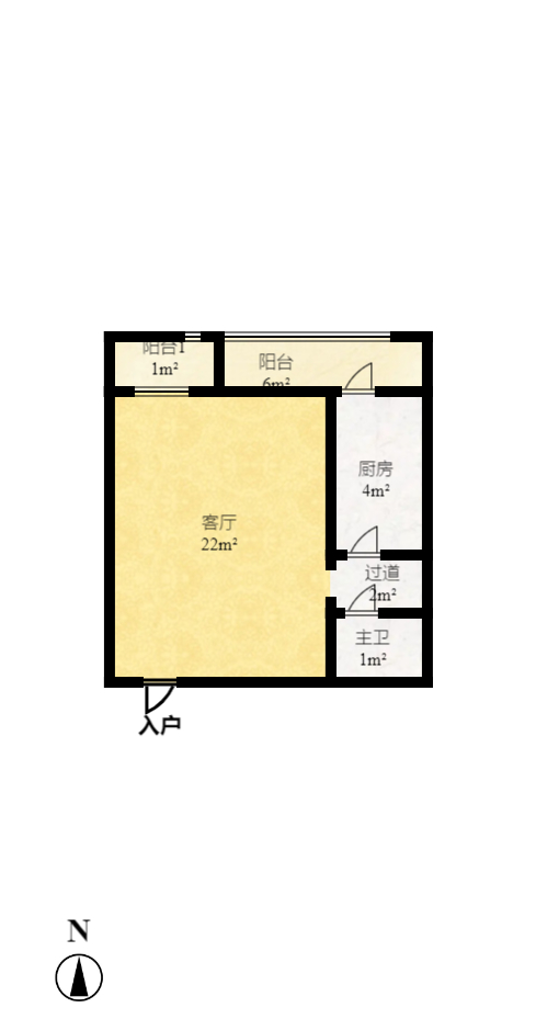 上东印象 1室1厅1卫 1380.0元/月 上东印象 1室1厅1卫 1380.0元/月户型图