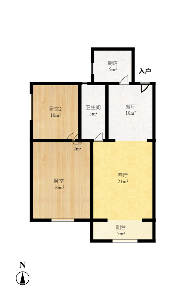 博雅湘水湾 2室2厅1卫 1600.0元/月 博雅湘水湾 2室2厅1卫 1600.0元/月户型图