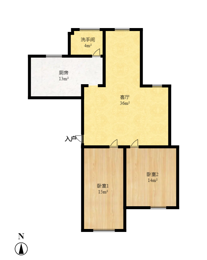 德政园  4室3厅2卫   132.00万室内图1