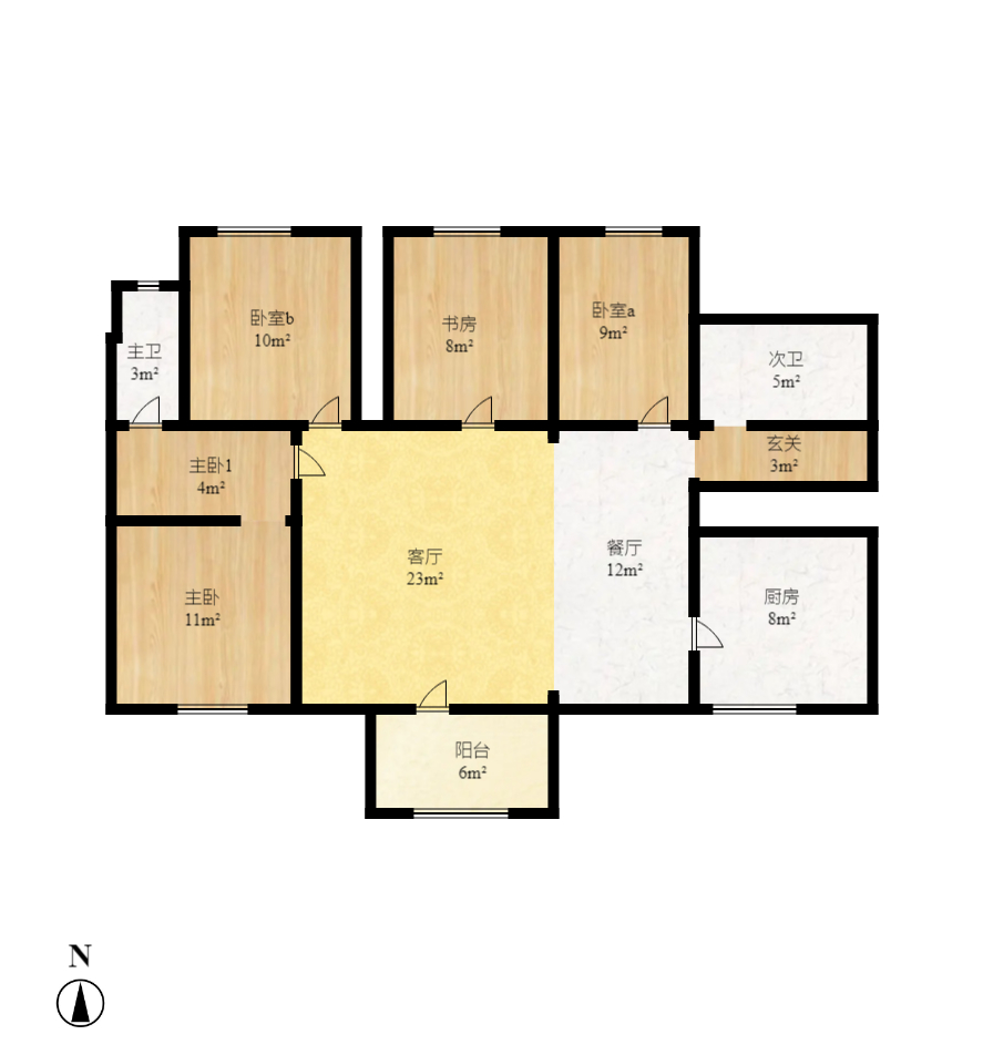 万科里梅溪郡 4室2厅2卫 4000.0元/月 万科里梅溪郡 4室2厅2卫 4000.0元/月户型图