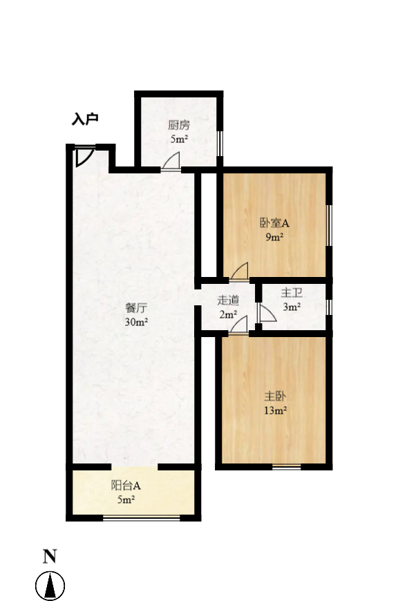 天凯东苑 2室1厅1卫 1800.0元/月 天凯东苑 2室1厅1卫 1800.0元/月户型图