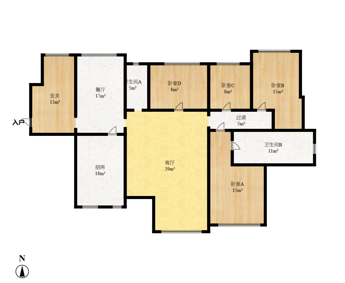 藏珑湖上国际花园  4室2厅1卫    4000.0元/月 藏珑湖上国际花园  4室2厅1卫    4000.0元/月户型图
