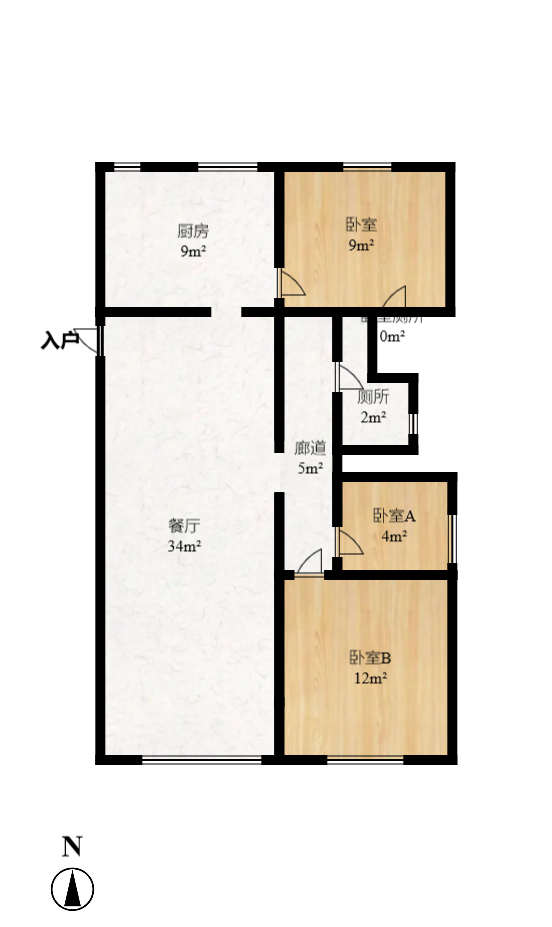 洋湖时代  1室0厅0卫   2400.00元/月户型图