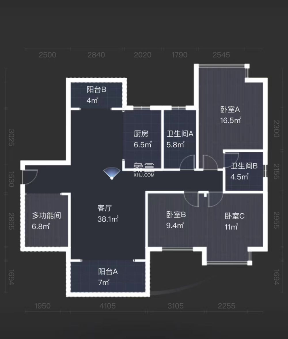 紫金华府  3室2厅2卫   76.80万