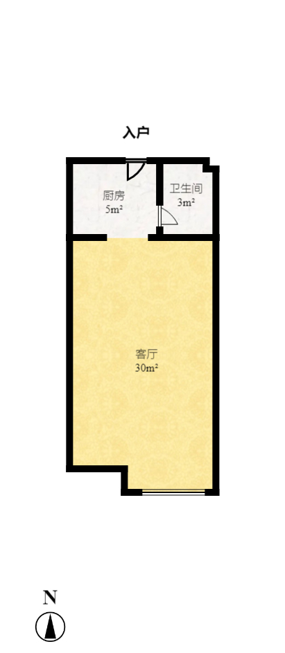 巧克力空間（建鴻達現(xiàn)代大廈）  1室1廳1衛(wèi)    30.0萬室內(nèi)圖1