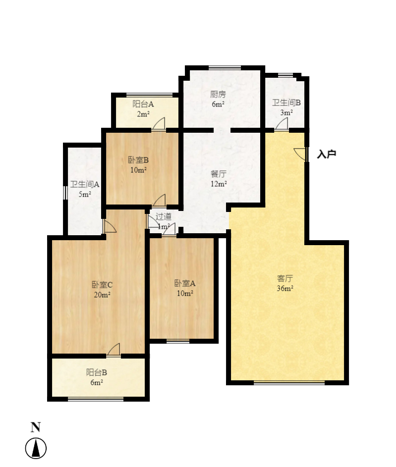 四季美景一、二期 1室1厅1卫 800.0元/月 四季美景一、二期 1室1厅1卫 800.0元/月户型图