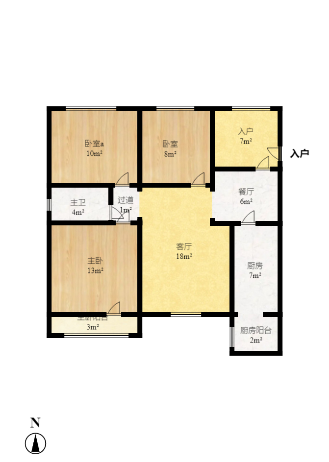 蝴蝶谷 1室2厅1卫 1800.0元/月 蝴蝶谷 1室2厅1卫 1800.0元/月户型图