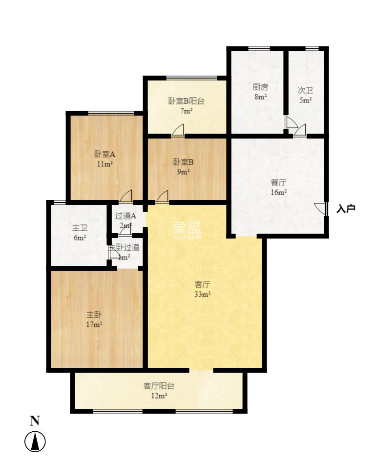 八方小区B区 3室2厅2卫 4000.0元/月 八方小区B区 3室2厅2卫 4000.0元/月户型图