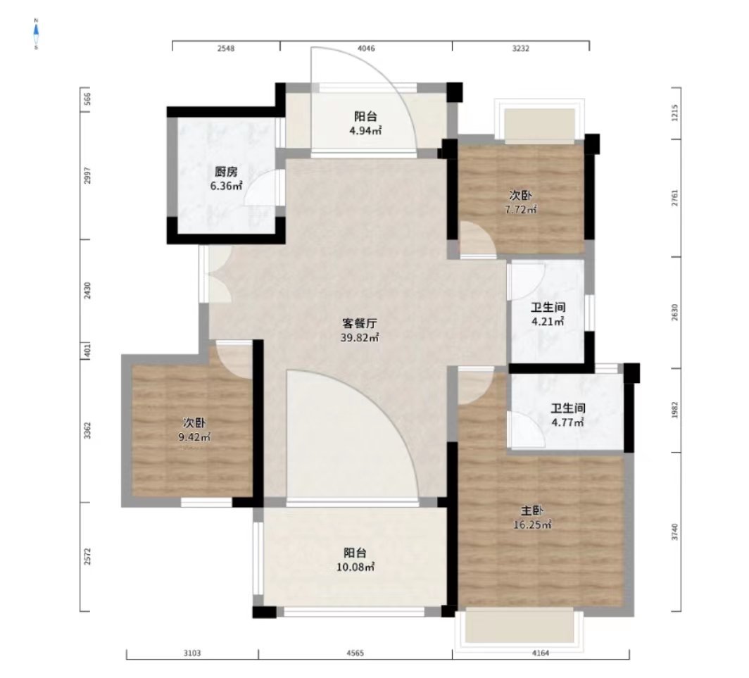 奥园养生城 3室2厅2卫 91.8万 奥园养生城 3室2厅2卫 91.8万室内图