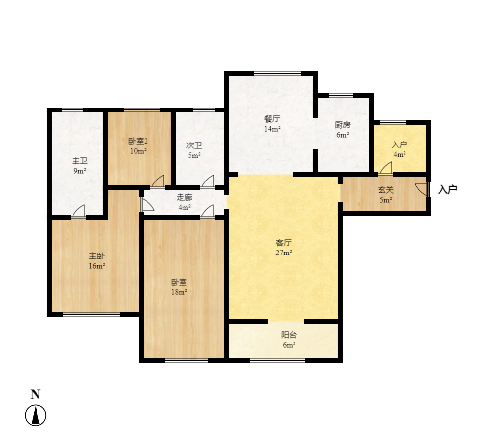 深业睿城  4室2厅2卫    2380.0元/月户型图