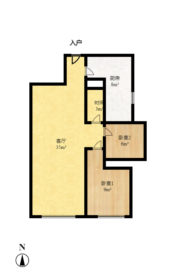 深业睿城  1室1厅1卫    2000.0元/月室内图1