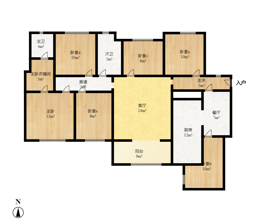 和泓梅溪四季 5室2厅2卫 3200.0元/月 和泓梅溪四季 5室2厅2卫 3200.0元/月户型图