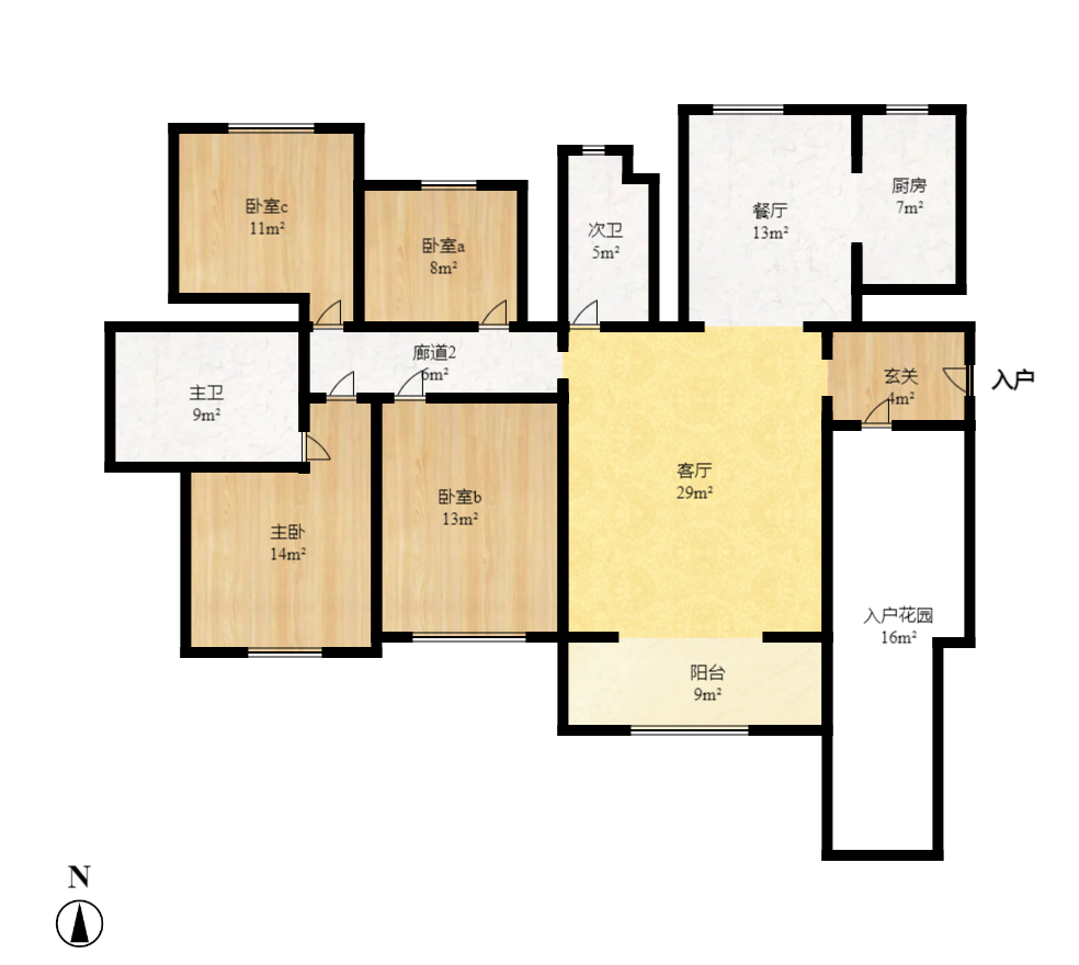 和泓梅溪四季 4室2厅2卫 3400.0元/月 和泓梅溪四季 4室2厅2卫 3400.0元/月户型图