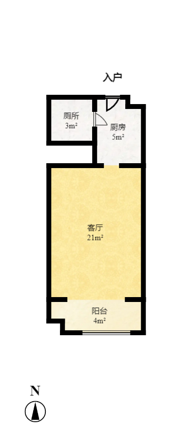 恒大御景湾  1室1厅1卫   44.20万室内图1