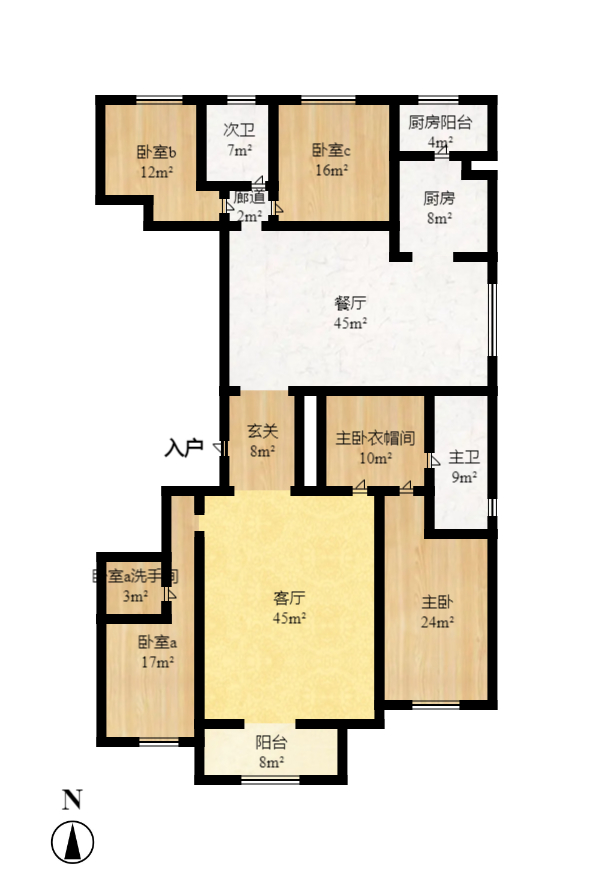 梅溪华府(新城金茂梦想华府) 4室2厅3卫 2800.0元/月 梅溪华府(新城金茂梦想华府) 4室2厅3卫 2800.0元/月户型图