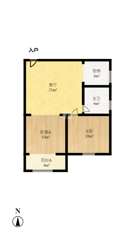 博雅公寓  2室1厅1卫    62.88万室内图1