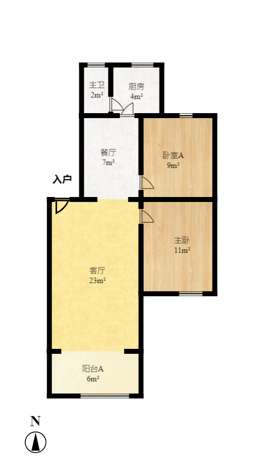 汽制宿舍 2室1厅1卫 1200.0元/月 汽制宿舍 2室1厅1卫 1200.0元/月户型图