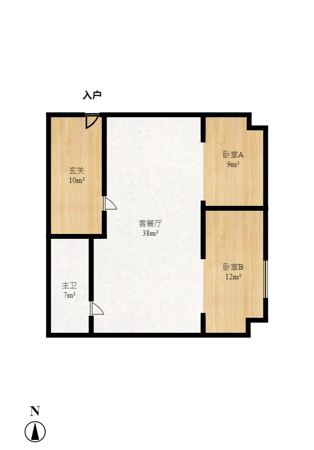 半山公馆（半山国际中心）  3室1厅1卫   90.00万室内图1