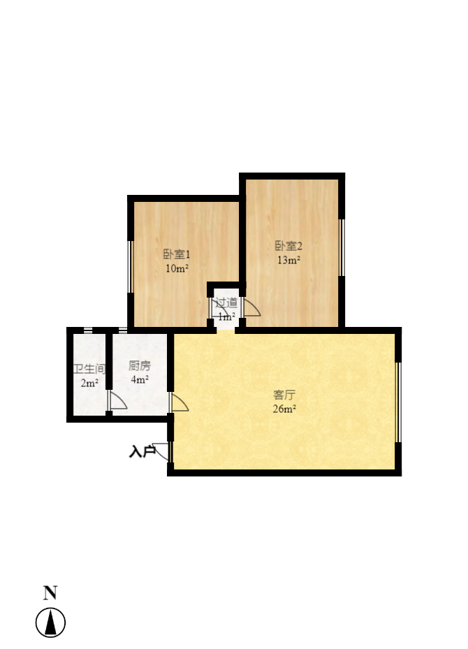 陈家湖小区  2室1厅1卫    50.44万室内图1