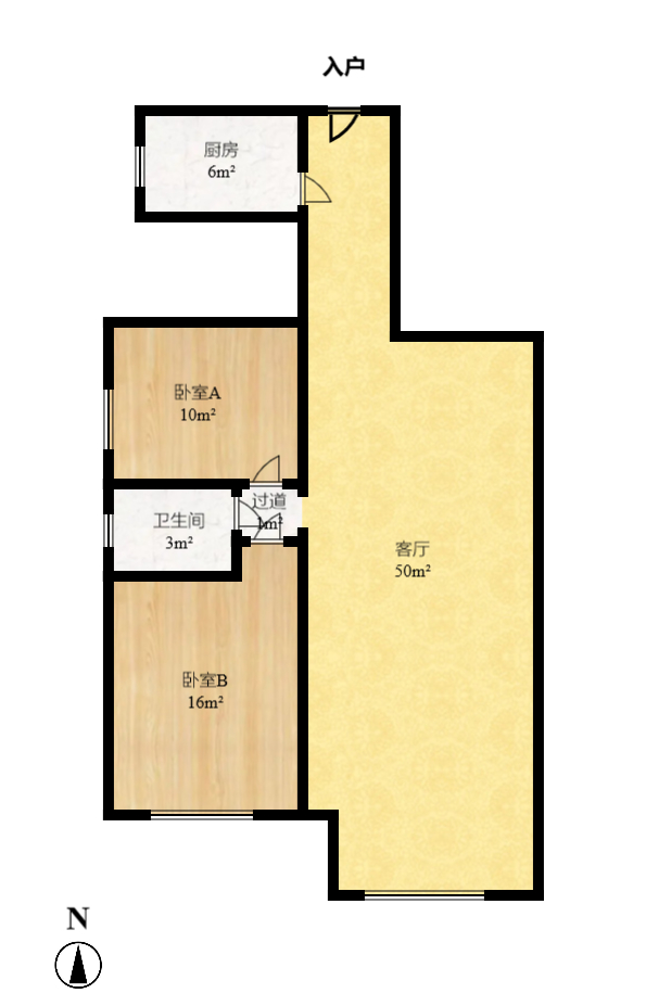 四季阳光花城  2室2厅1卫   3000.00元/月户型图