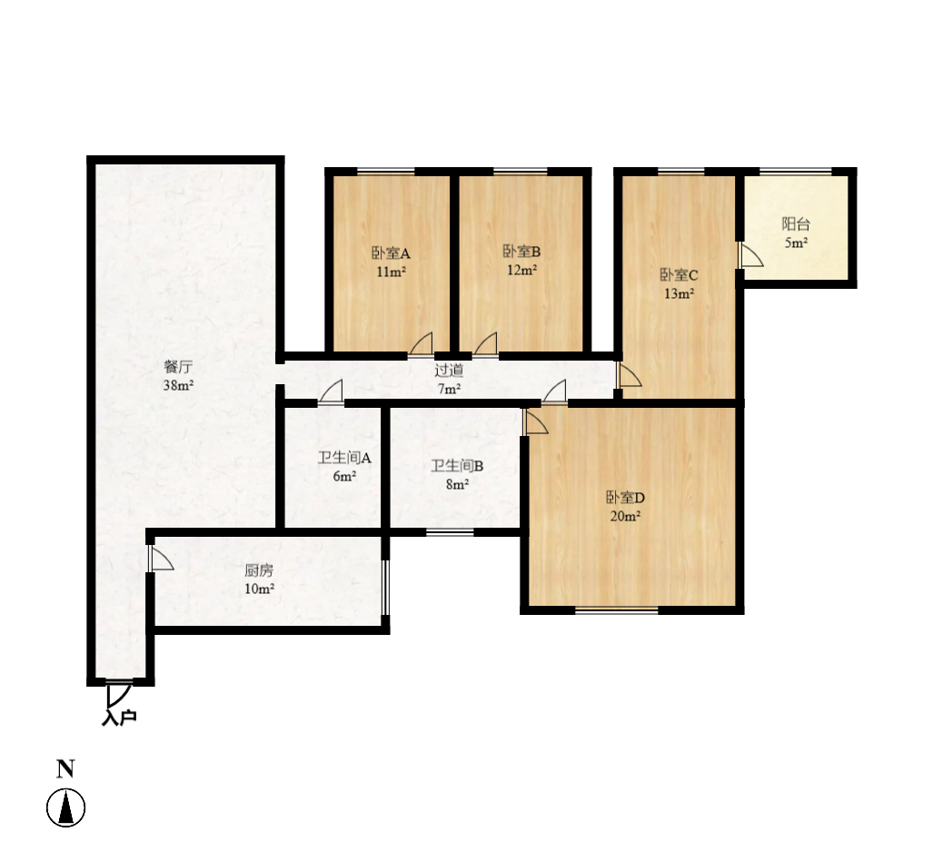 左岸春天 4室2厅2卫 3200.0元/月 左岸春天 4室2厅2卫 3200.0元/月户型图