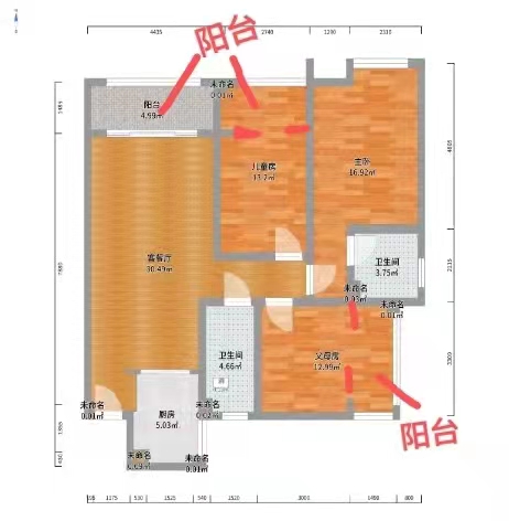 西郡佳园 3室2厅1卫 66.0万 西郡佳园 3室2厅1卫 66.0万室内图