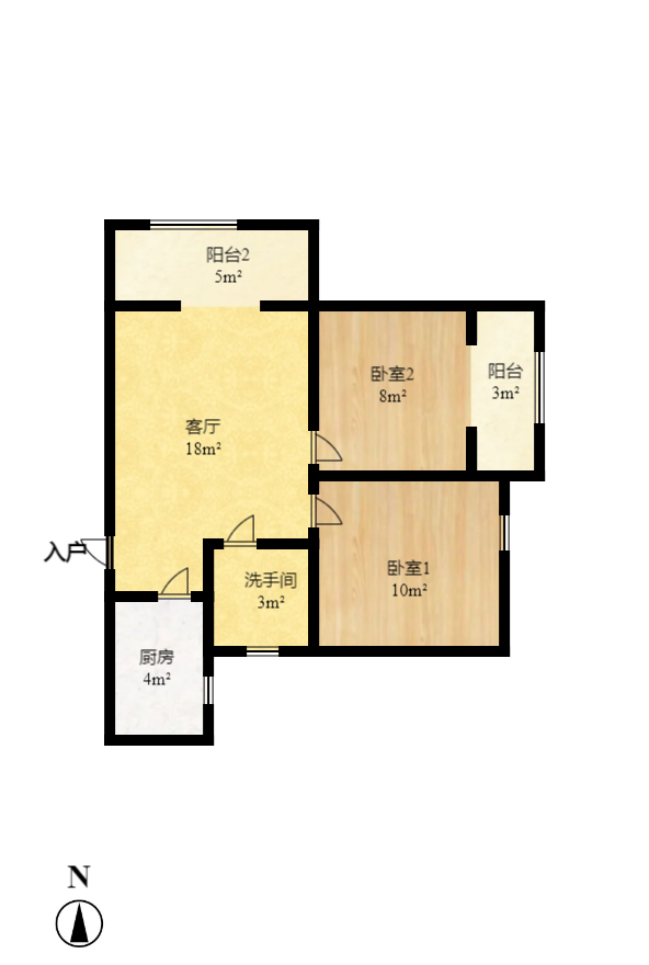 东城港  1室1厅1卫    2500.0元/月户型图