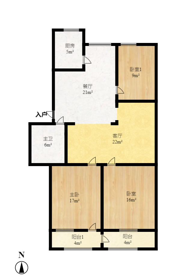 马王堆陶瓷建材新城 3室2厅1卫 1600.0元/月 马王堆陶瓷建材新城 3室2厅1卫 1600.0元/月户型图