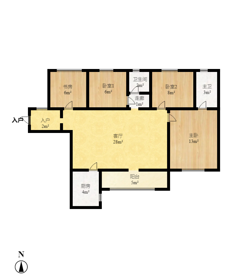 家和院 4室2厅2卫 2200.0元/月 家和院 4室2厅2卫 2200.0元/月户型图