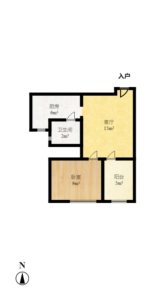 方略城市广场  1室1厅1卫    1100.0元/月户型图