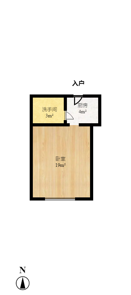 书香名邸  1室1厅1卫   1420.00元/月户型图