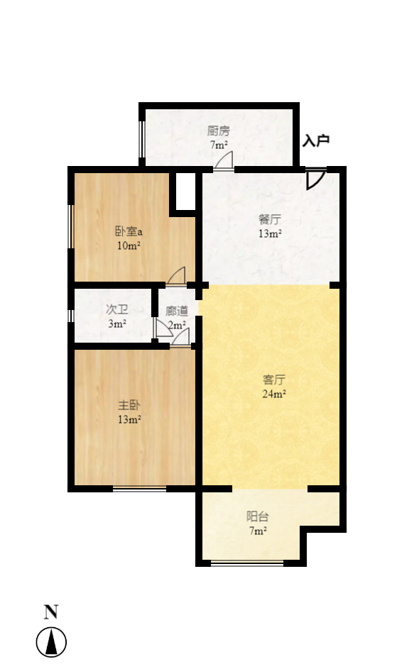 航天溪湖 2室2厅1卫 2200.0元/月 航天溪湖 2室2厅1卫 2200.0元/月户型图