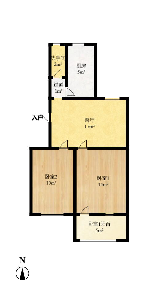 赤岗小区(一二三片)  2室1厅1卫    1400.0元/月 赤岗小区(一二三片)  2室1厅1卫    1400.0元/月户型图