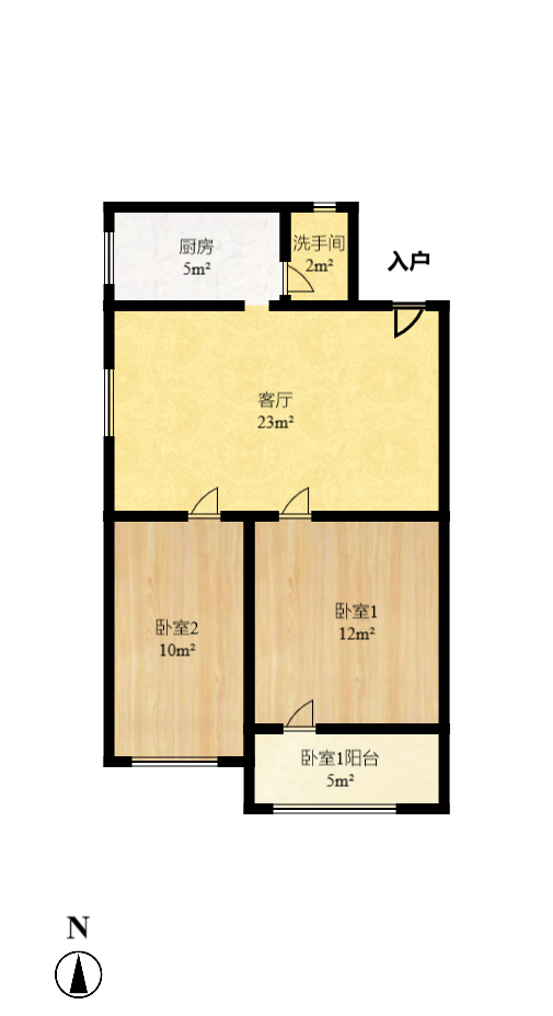 荣安宿舍  2室1厅1卫    2000.0元/月室内图1