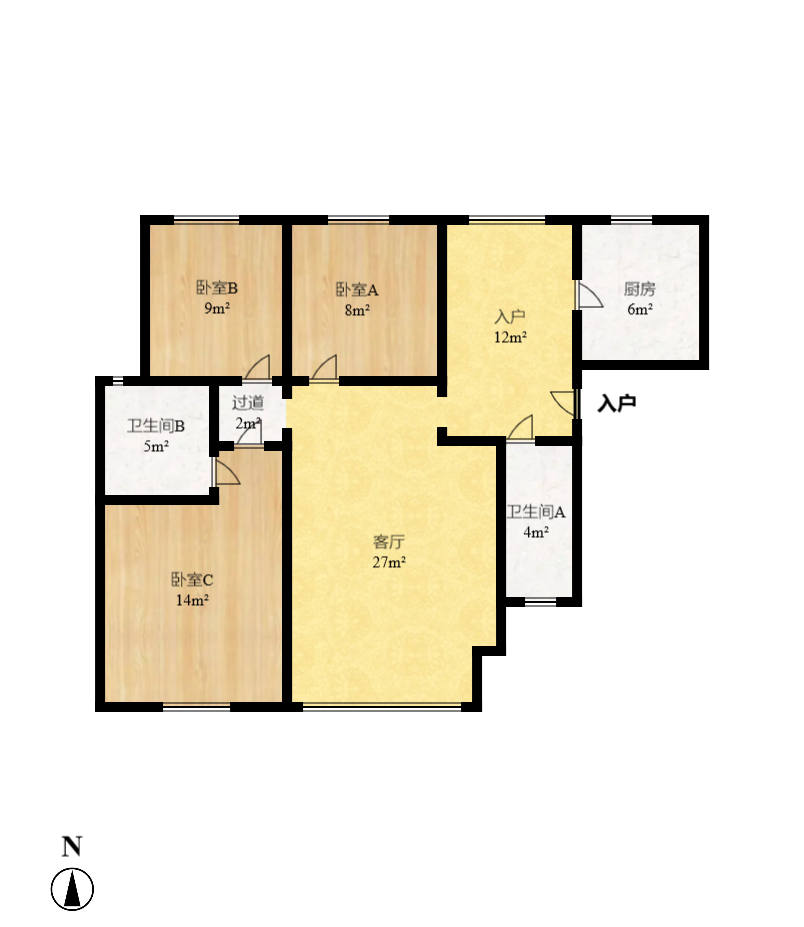 万芙锦城  3室2厅1卫    2400.0元/月 万芙锦城  3室2厅1卫    2400.0元/月户型图